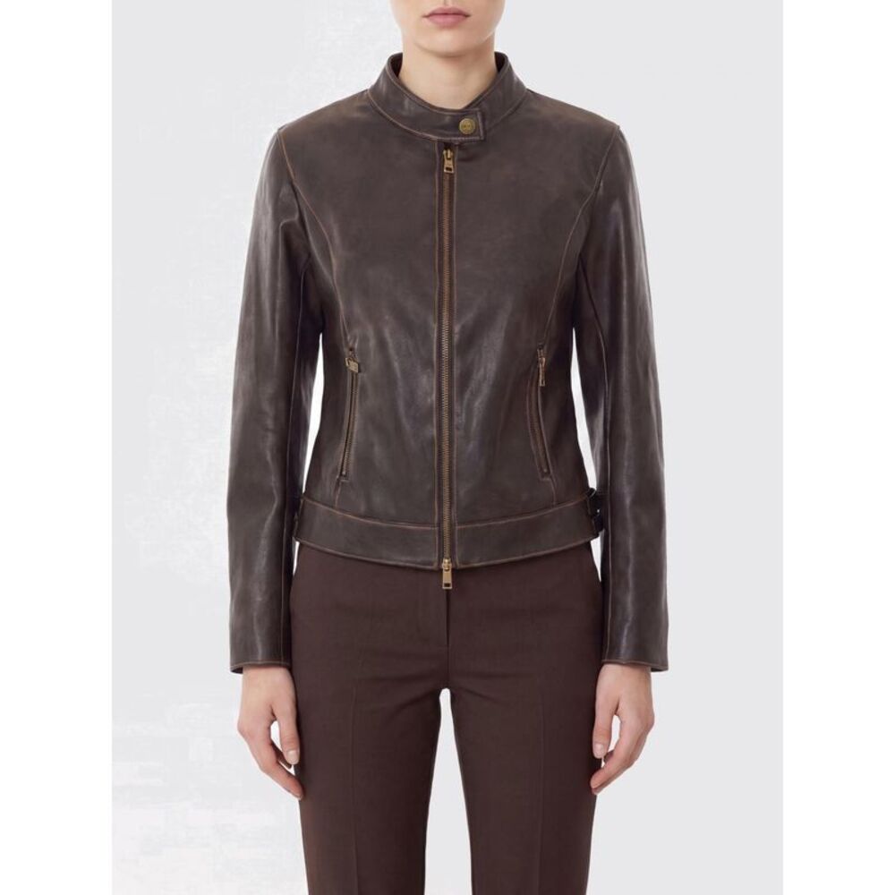 Liu Jo Women Liu Jo Faux Leather Biker Jacket With High Collar And Slim Fit